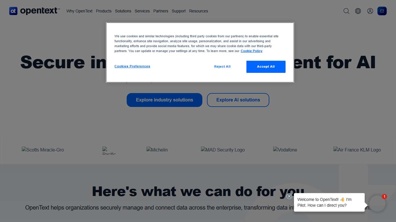 OpenText Secure Information Management for AI