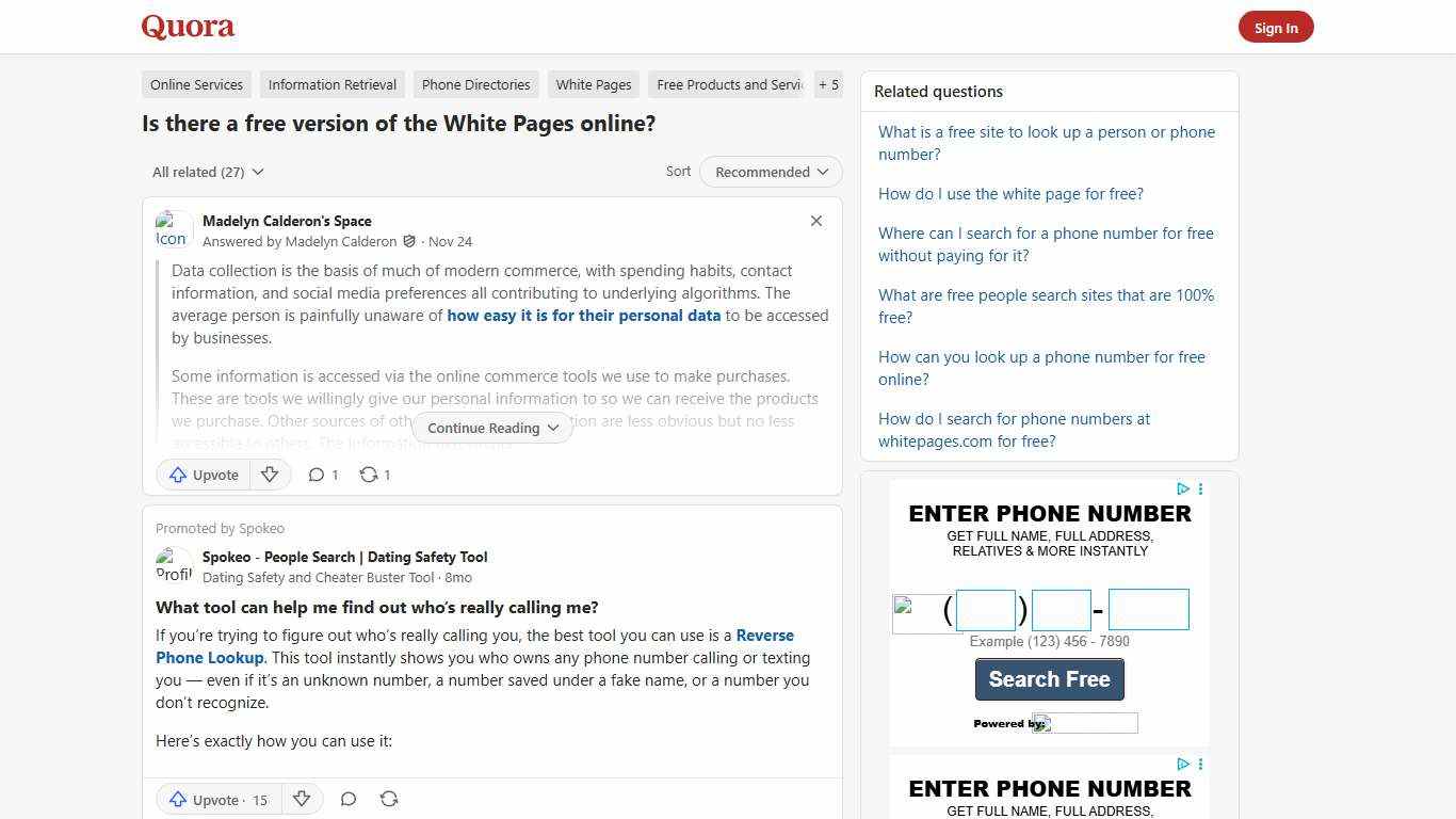 Is there a free version of the White Pages online? - Quora